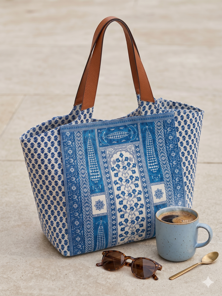 Indigo Block Tote