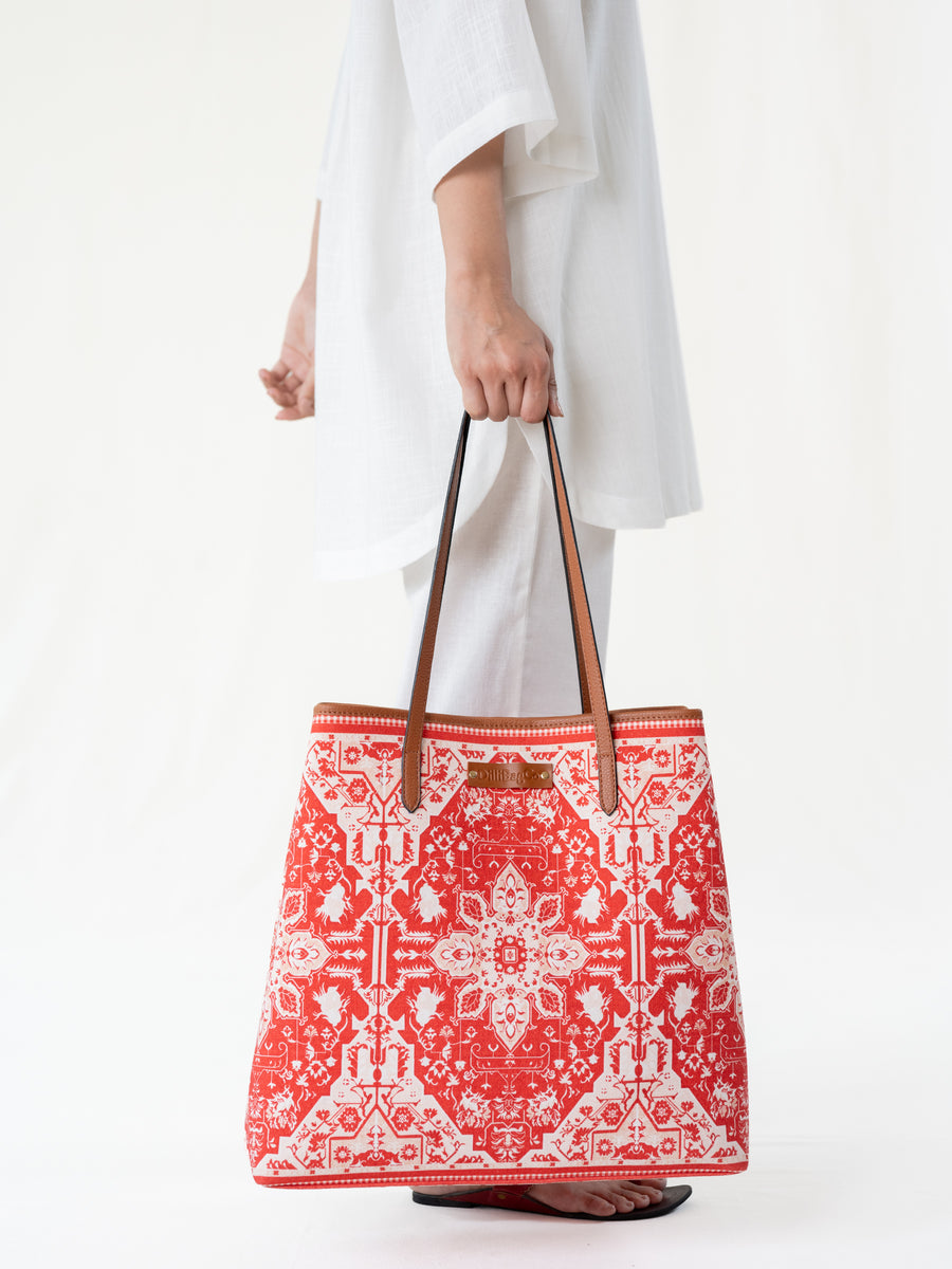 Boho Tote - Tomato Red