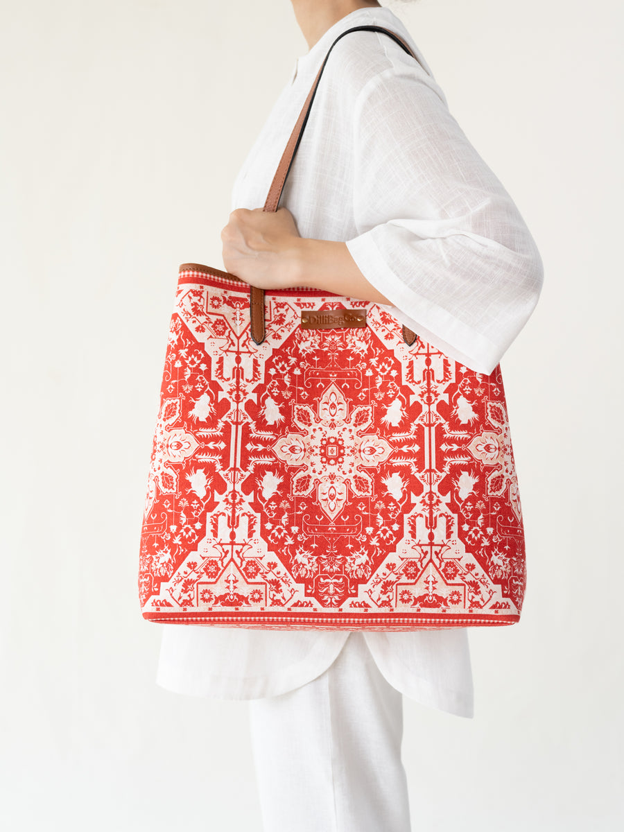 Boho Tote - Tomato Red