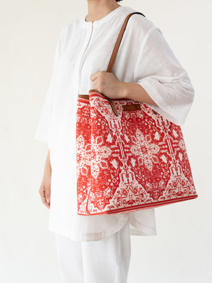 Boho Tote - Tomato Red