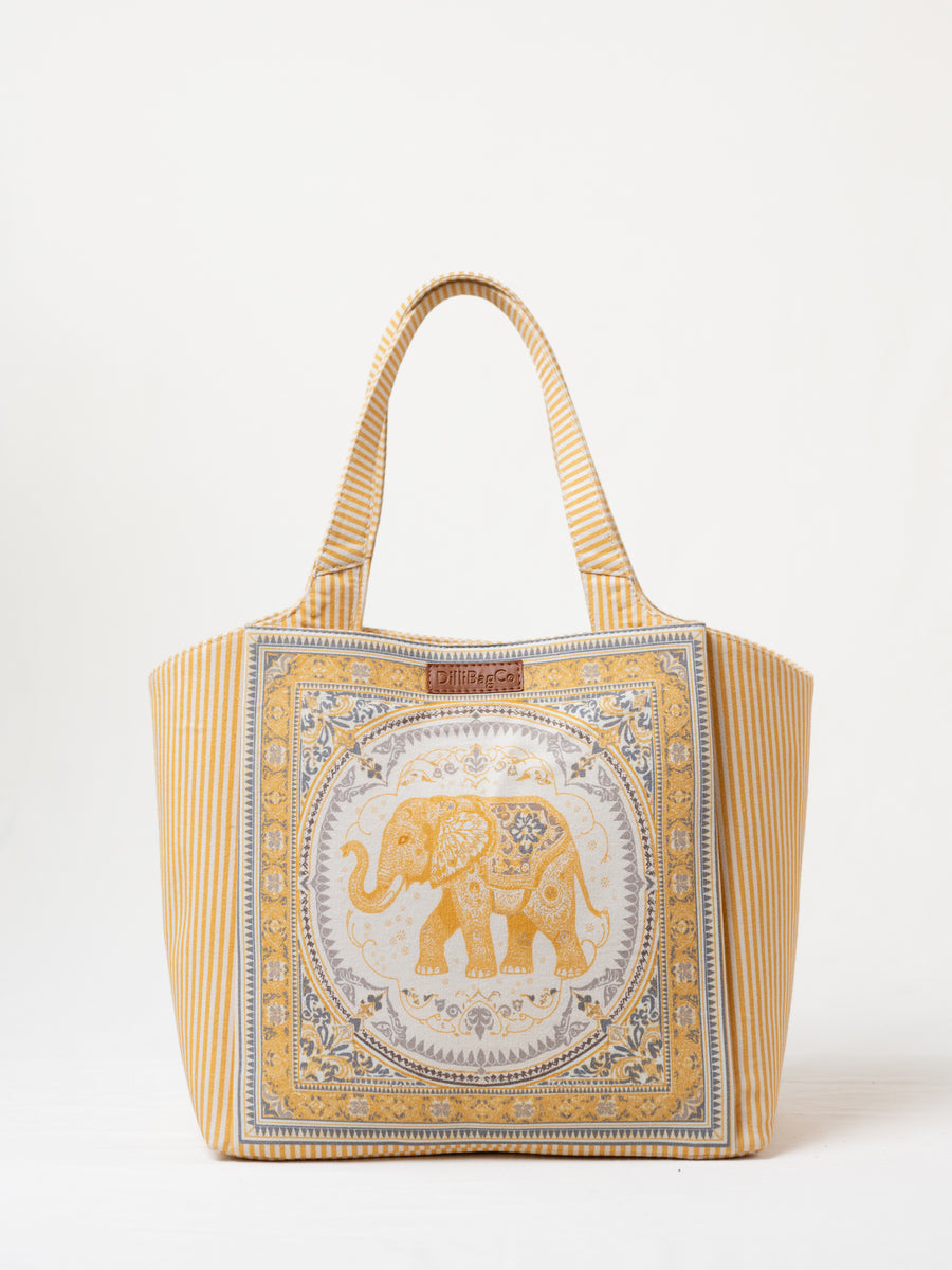 Ele Fabric Tote - Mustard Yellow