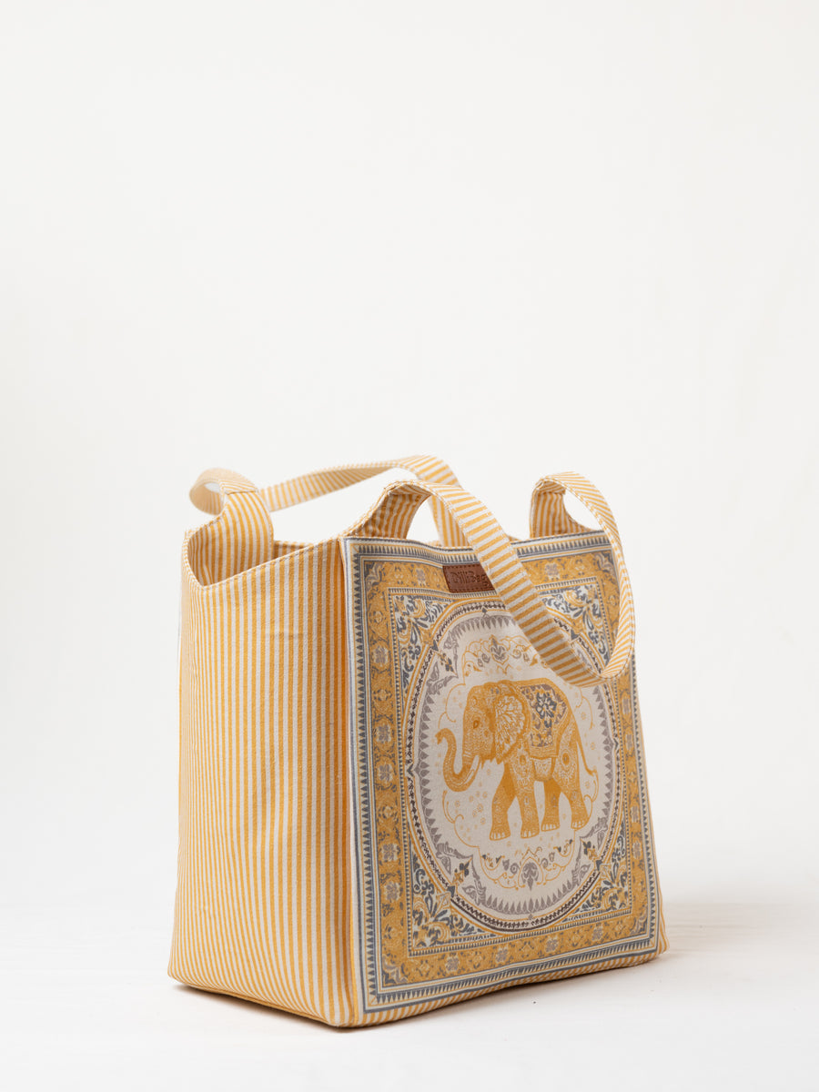 Ele Fabric Tote - Mustard Yellow