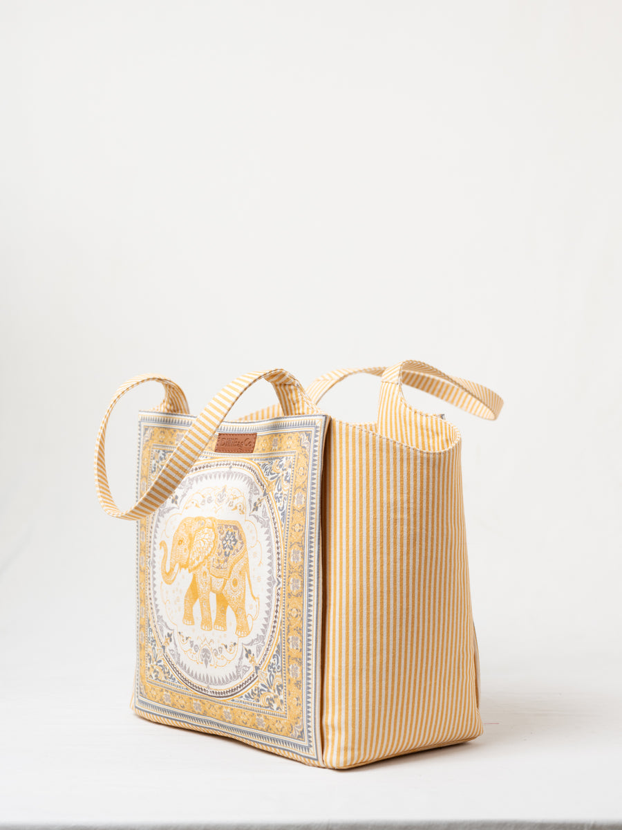Ele Fabric Tote - Mustard Yellow