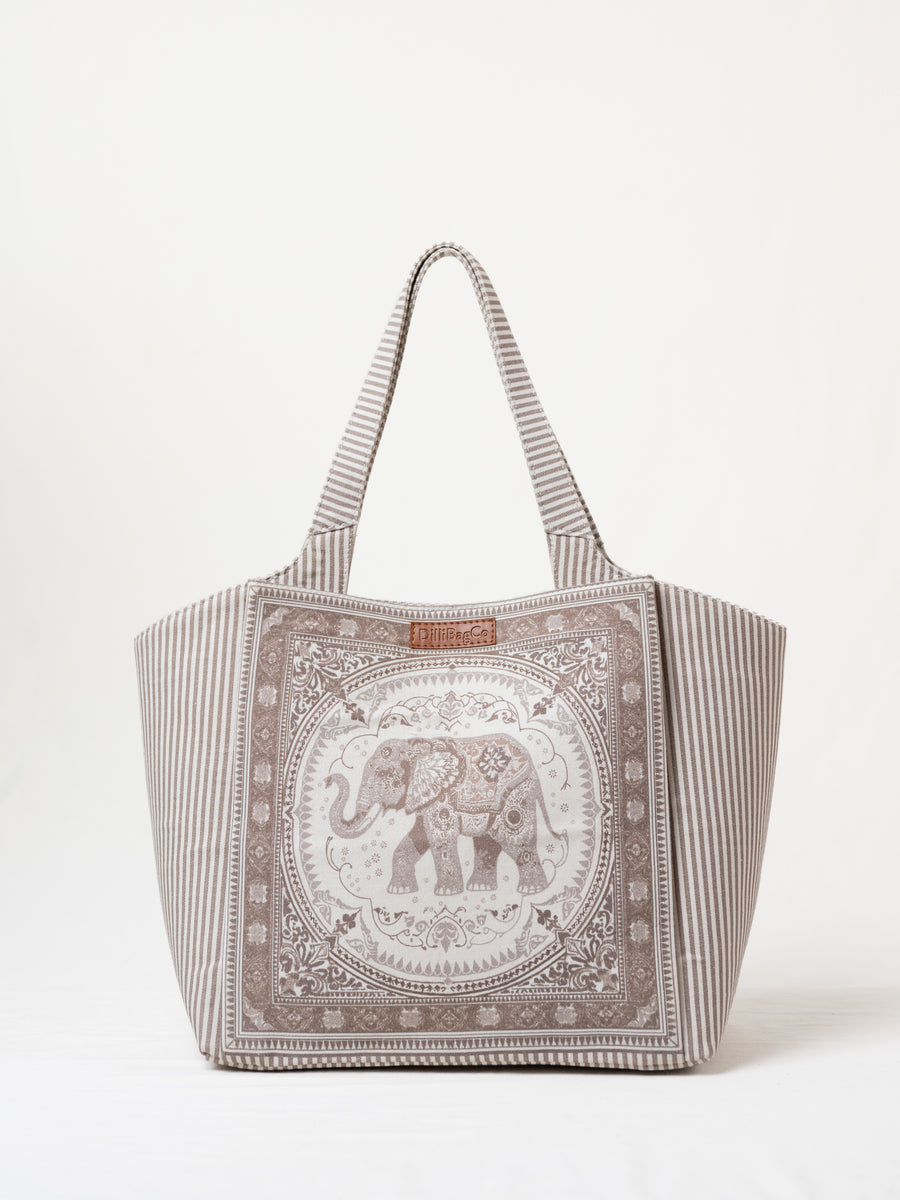 Ele Fabric Tote - Taupe Beige