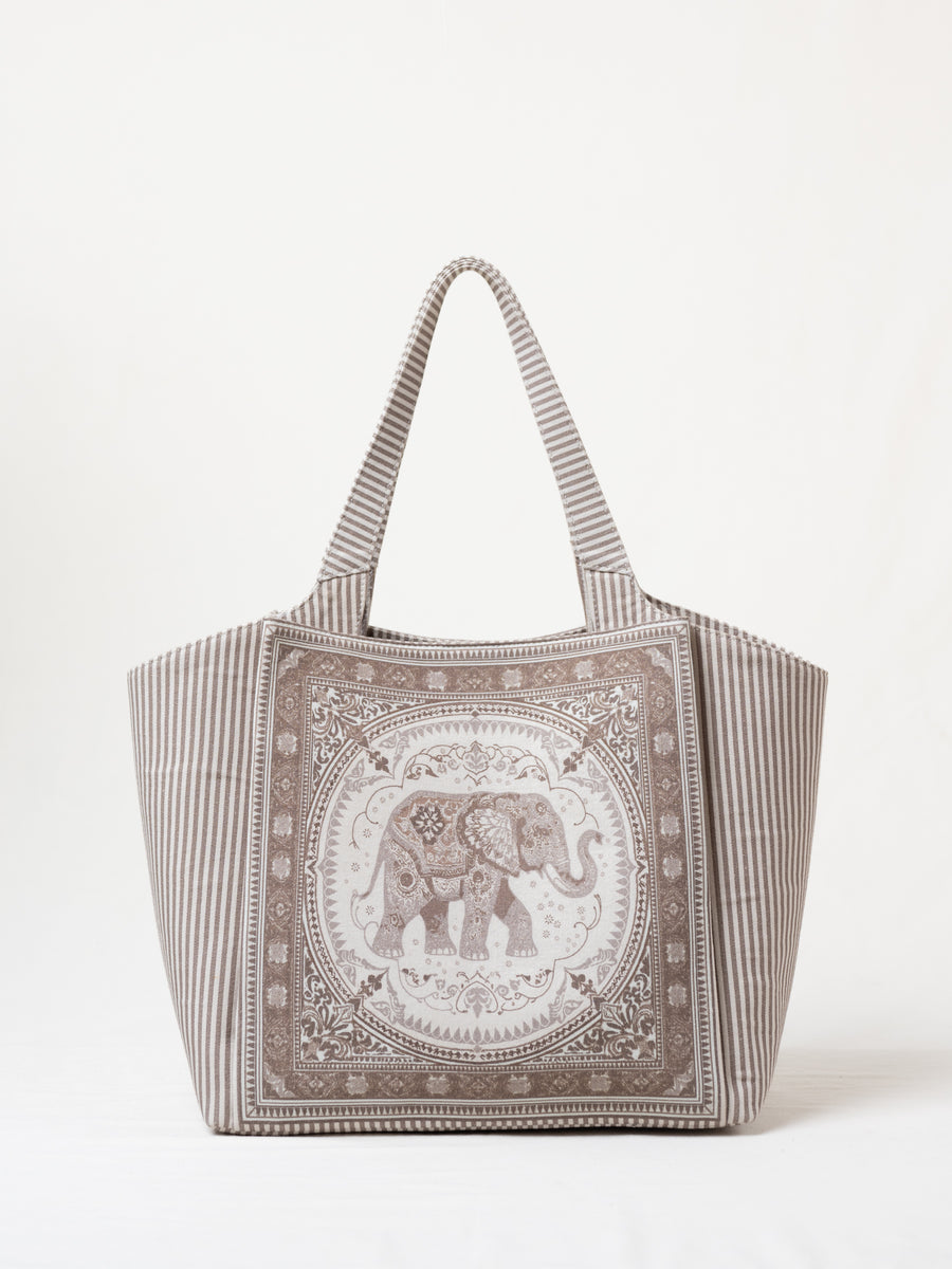 Ele Fabric Tote - Taupe Beige