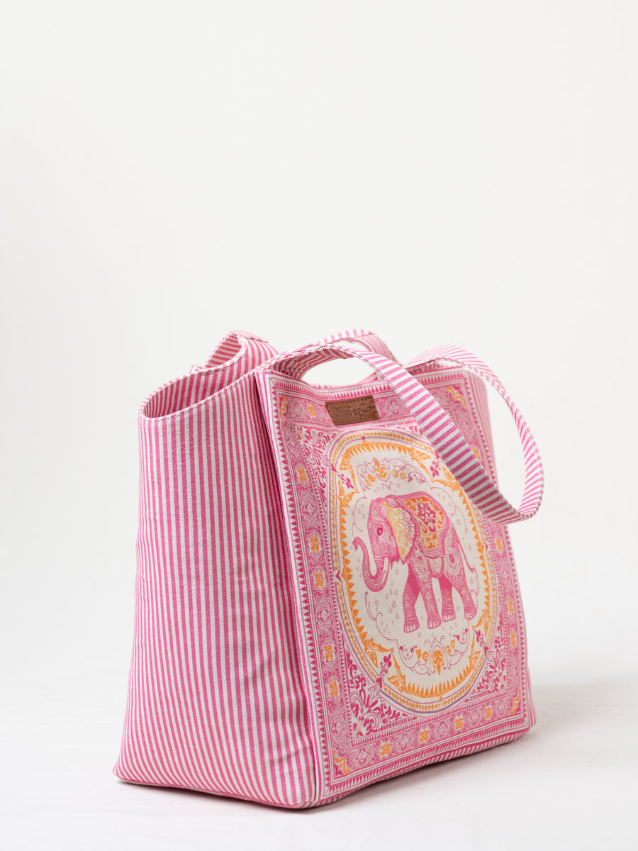 Ele Fabric Tote - Floro Pink