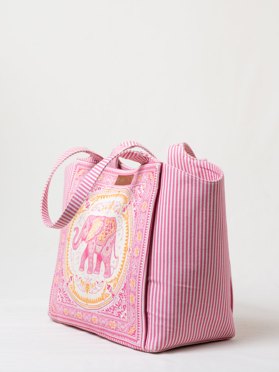 Ele Fabric Tote - Floro Pink
