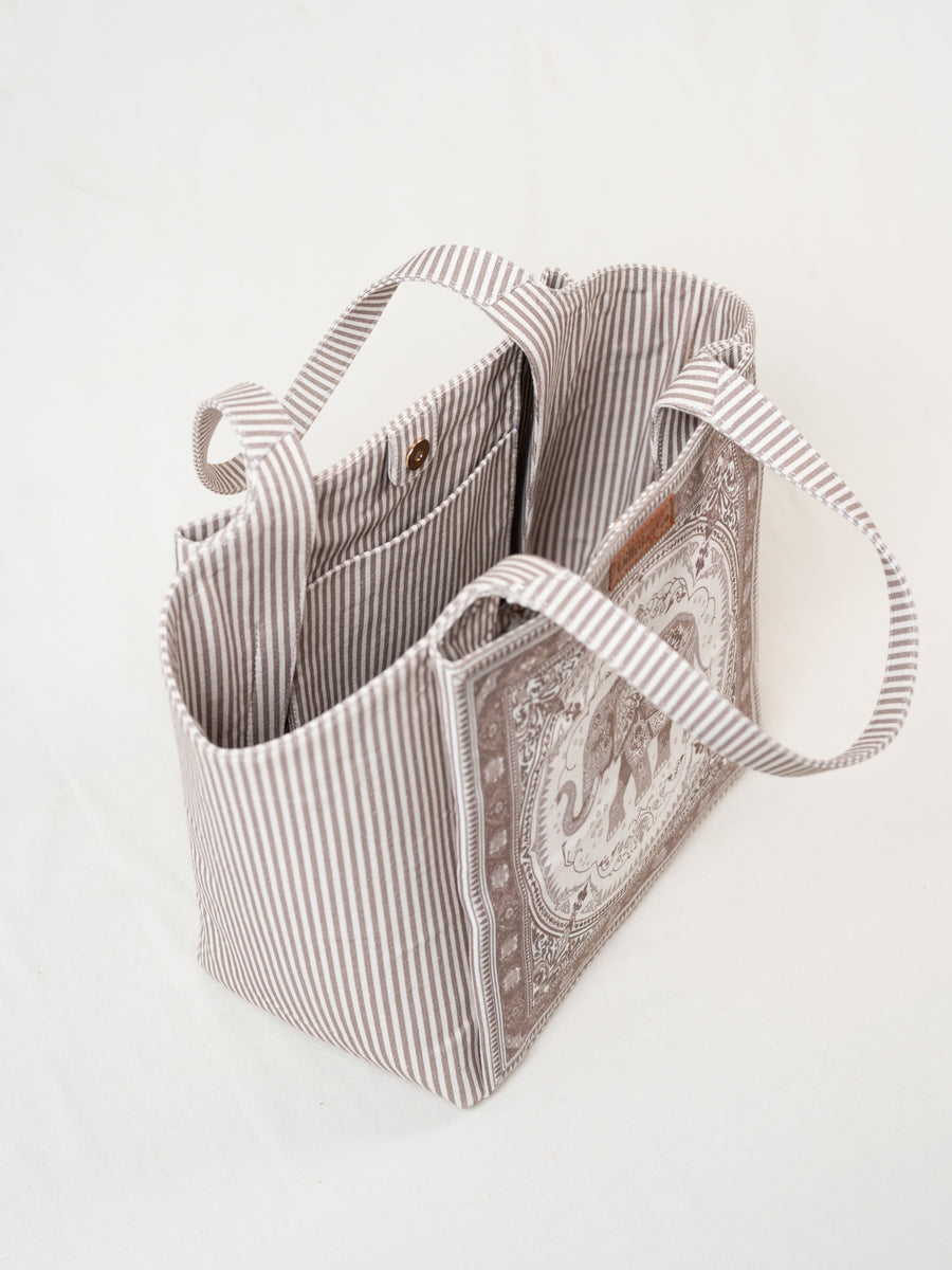 Ele Fabric Tote - Taupe Beige