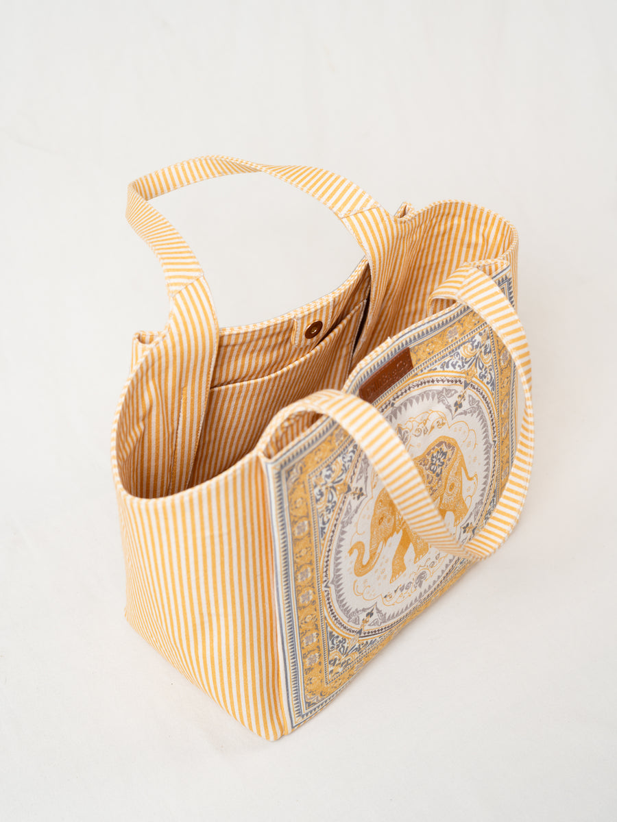 Ele Fabric Tote - Mustard Yellow